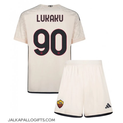 AS Roma Romelu Lukaku #90 Vieras Peliasu Lasten 2023-24 Lyhythihainen (+ Lyhyet housut)